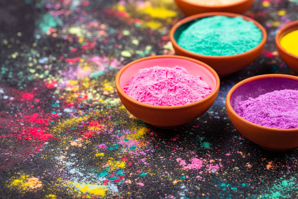 Pigmentos Gulal para Holi festival de colores - Foto, Imagen