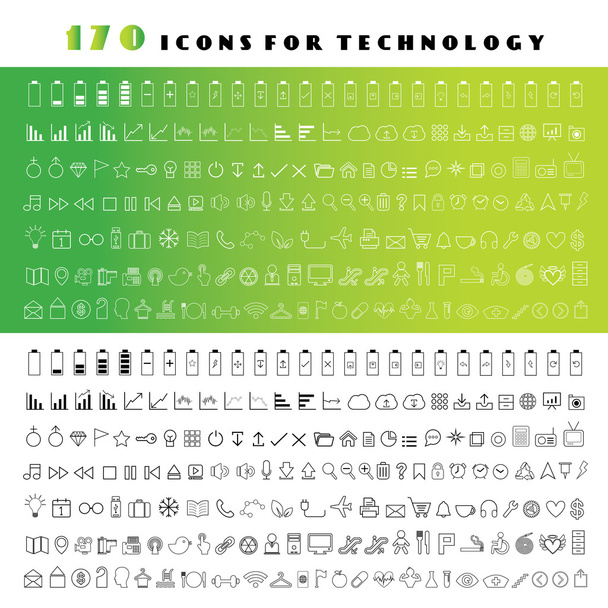 Conjunto de iconos de tecnología
 - Vector, Imagen
