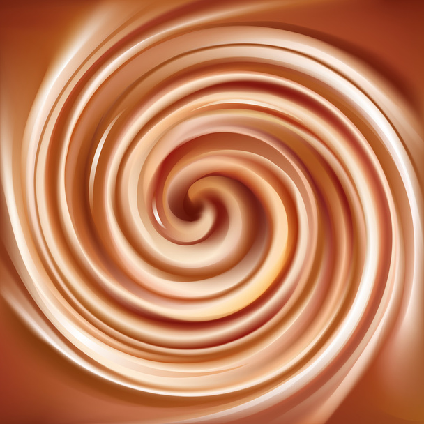 Vector background of swirling creamy caramel texture - Vector, Image