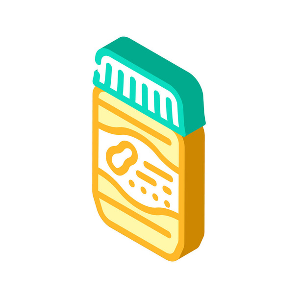 jar com manteiga de amendoim ilustração ícone vetor isométrico - Vetor, Imagem