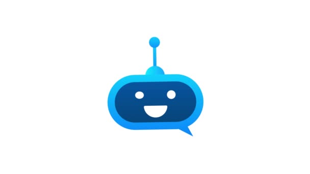 Robot ikon. Robotjel tervezés. Chatbot szimbólum koncepció. Hangerősítő robot. Online támogató robot. Mozgókép. - Felvétel, videó