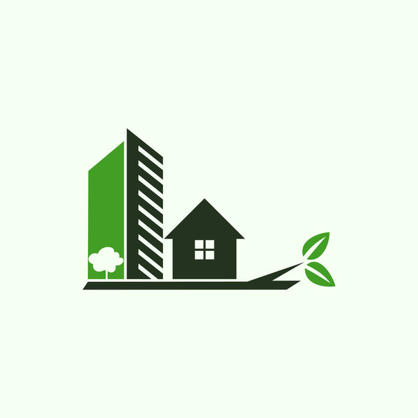 Home Bouw Leaf Logo Design - Vector, afbeelding