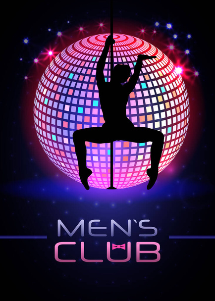 Striptease Club poszter design.Férfi Club poszter design - Vektor, kép