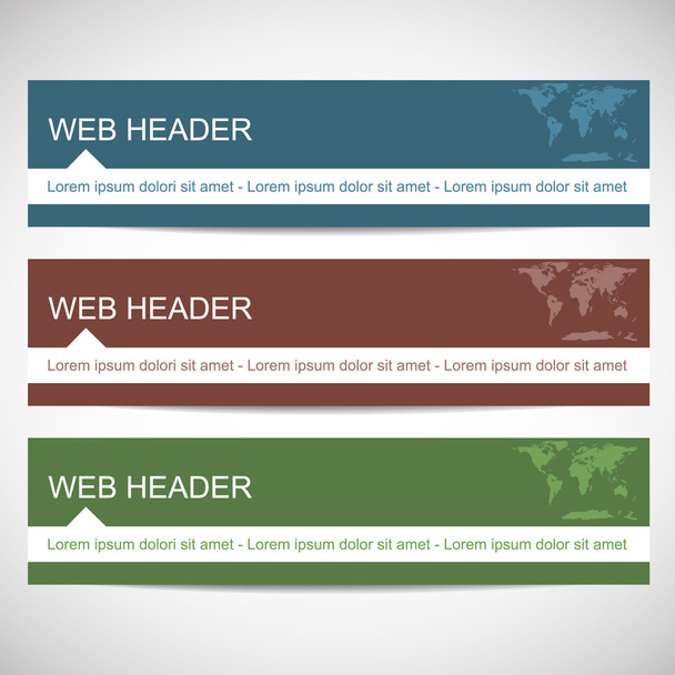 Cabeçalho web em estilo de design plano
 - Vetor, Imagem