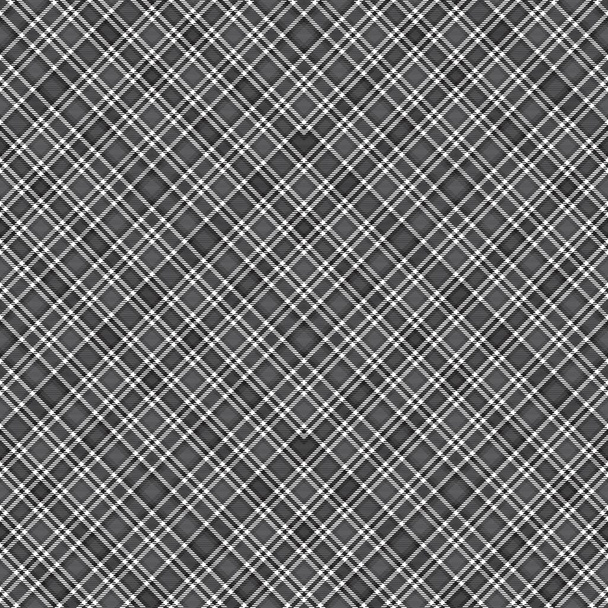 Chevron Plaid tartán texturizado en blanco y negro Diseño de patrones sin costuras adecuado para textiles y gráficos de moda - Vector, Imagen
