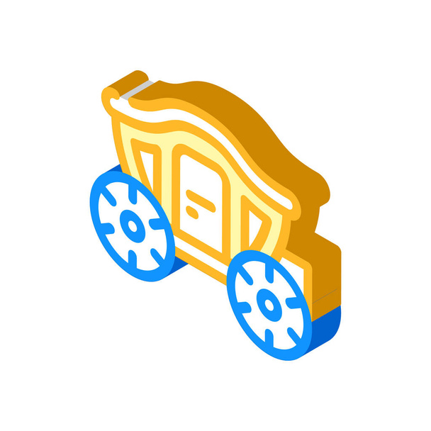 coach transport wedding isometric icon vector illustration - Vector, Image