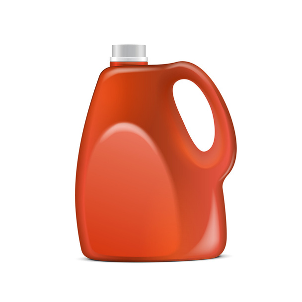 Red Plastic Jerrycan On White Background Isolated - Вектор,изображение