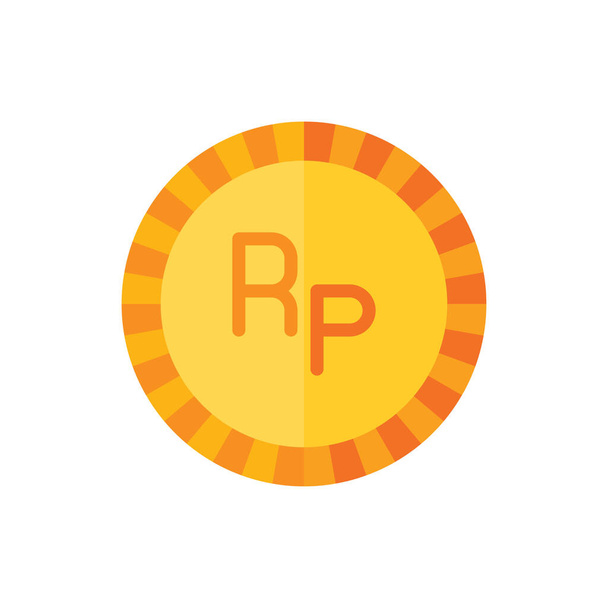 Rupia indonesia, Dinero, Moneda Icono plano Logo Ilustración Vector Aislado. Conjunto de iconos de finanzas y divisas. Adecuado para diseño web, logotipo, aplicación y mejora de su negocio. - Vector, imagen