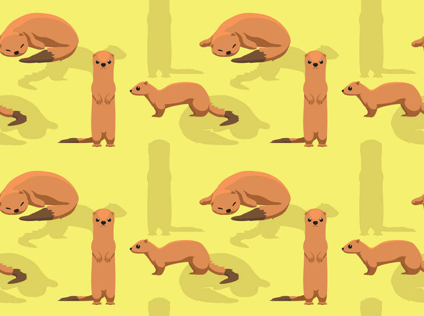 Invasive Species Small Indian Mongoose Vector Seamless Background Wallpaper - Vector, imagen