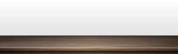 Tampo de mesa grande, textura de madeira maciça, fundo branco - ilustração vetorial - Vetor, Imagem