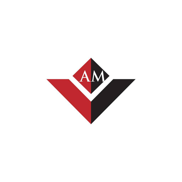 Projekt logo litery AM na białym tle. Kreatywne inicjały AM koncepcja logo litery. Wzór listu AM.  - Wektor, obraz