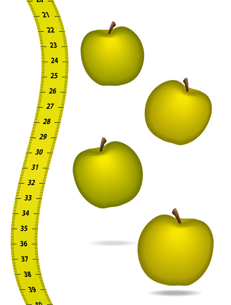 Mérjük meg a szalag appels. egészségügyi koncepció. vektoros illusztráció. - Vektor, kép