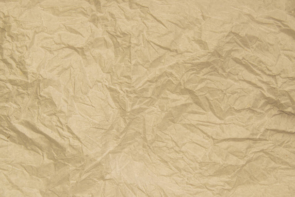 Παλιό μαλακό καφέ τσαλακωμένο χαρτί αφηρημένη υφή φόντο - Φωτογραφία, εικόνα