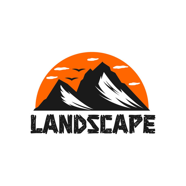 логотип горного бейджа в стиле ретро - Вектор,изображение