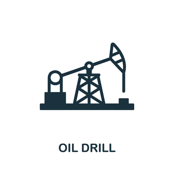 Ikona wiertła naftowego. Monochromatyczny prosty element z kolekcji przemysłu naftowego. Ikona Creative Oil Drill do projektowania stron internetowych, szablonów, infografik i innych - Wektor, obraz