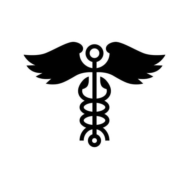 caduceus wing snake medical logo vector icon illustration - Vector, Image