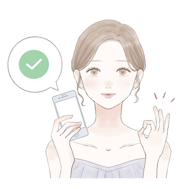 It is a woman with a smartphone with security measures. - Vector, Image