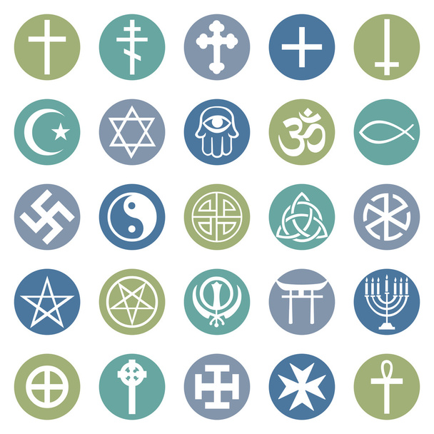 zestaw symboli religijnych - Wektor, obraz
