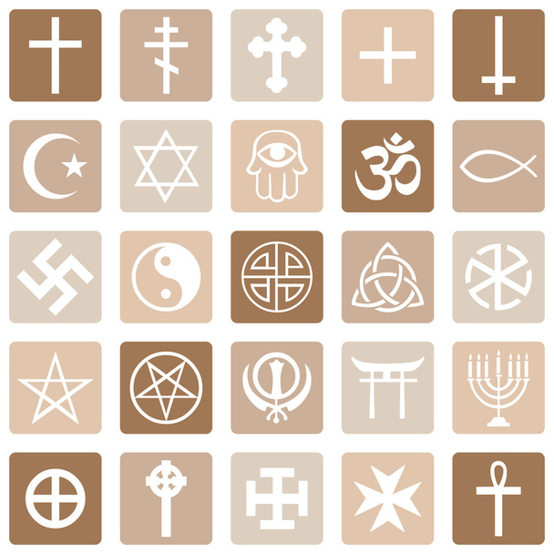 Uskonnollisten symbolien joukko
 - Vektori, kuva