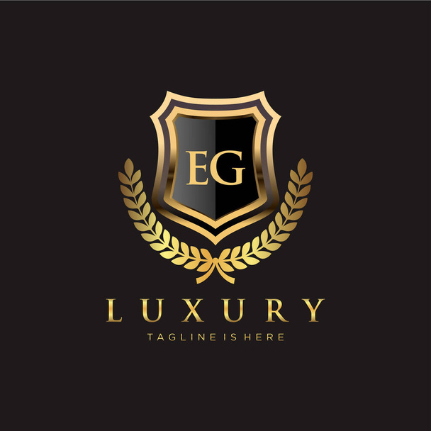 EG písmeno počáteční se šablonou loga Royal Luxury - Vektor, obrázek