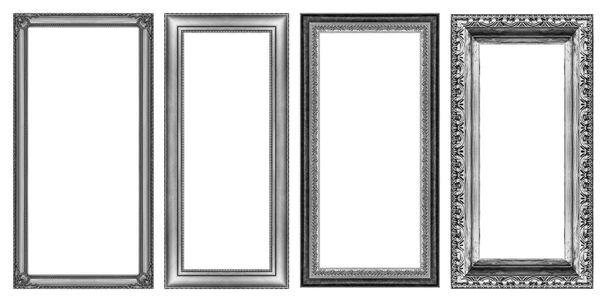 Conjunto de fundo branco quadro cinza, com caminho de recorte
 - Foto, Imagem