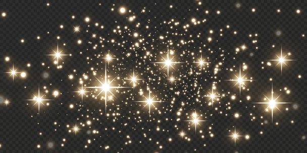 Kerstmis gloeiende licht bokeh confetti en vonk - Vector, afbeelding