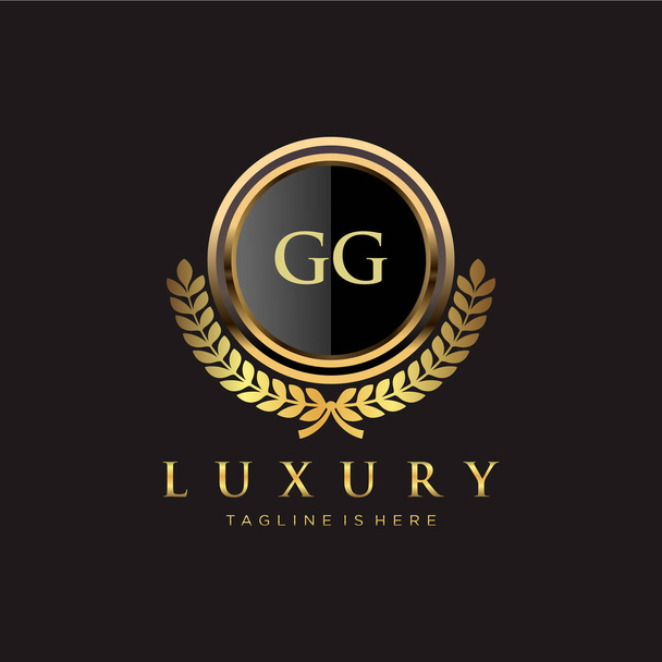 GG Letter Initial with Royal Luxury - Вектор,изображение