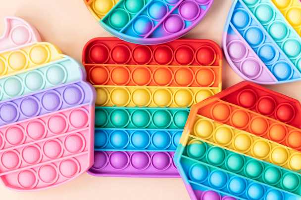 Rainbow Pop It Bubble Sensory Fidget Toy - Photo, Image