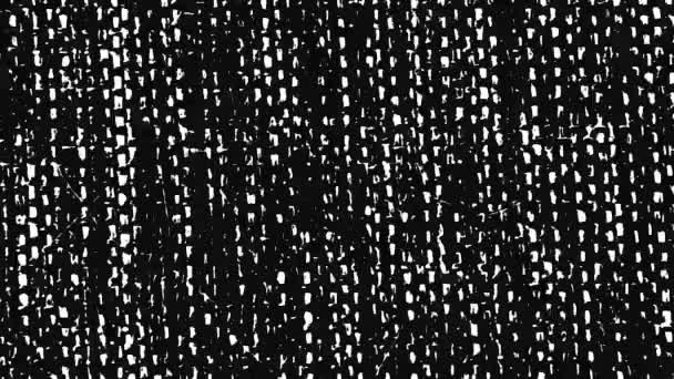 Szalona monochromatyczna tapeta z mrugającymi białymi kropkowanymi liniami na czarnym tle, płynna pętla. Animacja. Krople o tekstury pulsującej, efekt zatrzymania ruchu. - Materiał filmowy, wideo