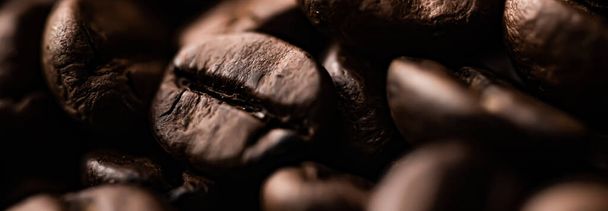 Coffee beans background, roasted signature bean with rich flavour, best morning drink and luxury blend - Foto, Imagem
