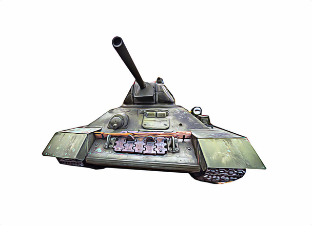 вінтажний танк ізольований малюнок ескіз художня ілюстрація
 - Фото, зображення