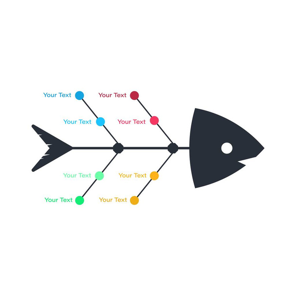 Fish infographic σχεδιασμός με πολύχρωμη υποδοχή κειμένου. Σχεδιασμός fish infographic σχισμή σε λευκό φόντο, Infographic στοιχεία για την έννοια της επιχειρηματικής παρουσίασης. - Διάνυσμα, εικόνα