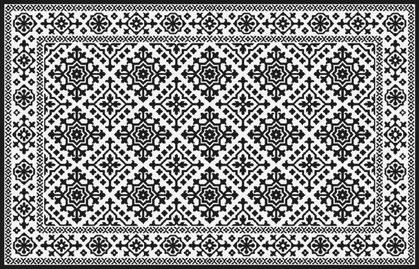 Alfombra de baño y alfombra de estilo Boho patrón de diseño étnico con textura y efecto tejido angustiado - Foto, Imagen