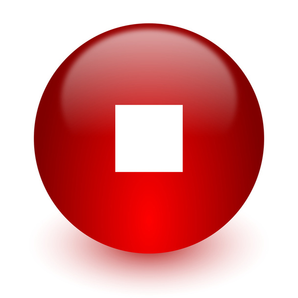 stop red computer icon on white background - Zdjęcie, obraz