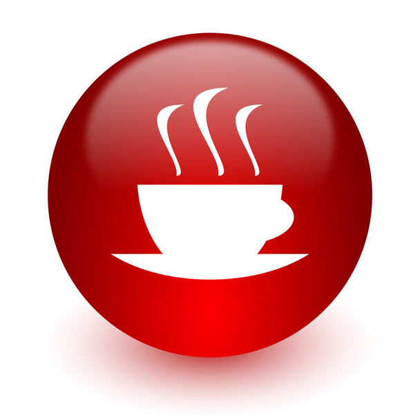 espresso red computer icon on white background - Фото, изображение