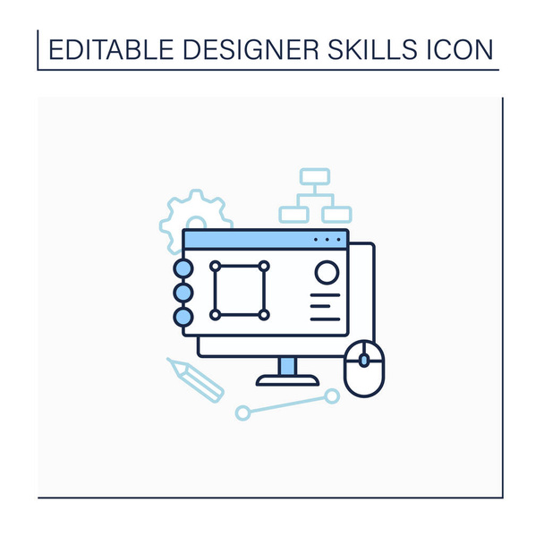 Software design line icon - Vector, Image