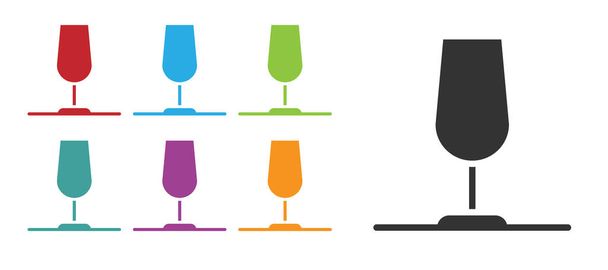 Ikona skla černé víno izolované na bílém pozadí. Znamení sklenice na víno. Nastavit barevné ikony. Vektor - Vektor, obrázek