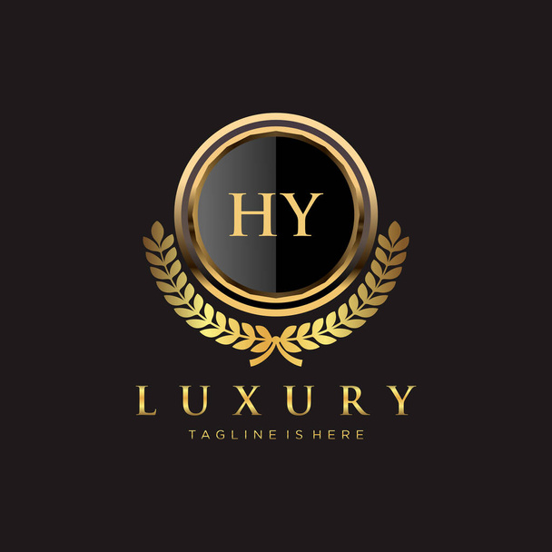HY Letter Initial with Royal Luxury - Вектор,изображение
