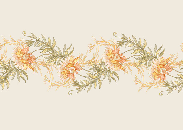 Seamless pattern, background with decorative flowers - Vektor, kép