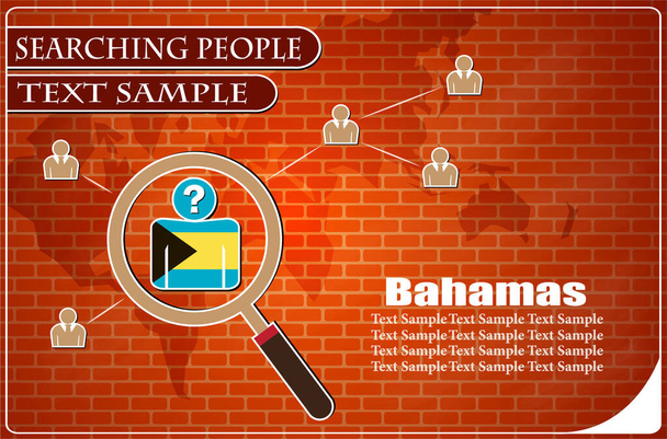 Ikona při hledání lidí z vlajky Baham, vektorová ilustrace - Vektor, obrázek