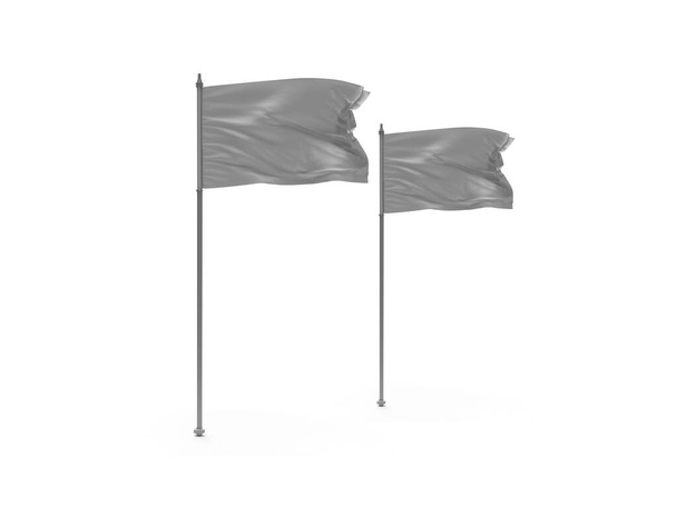Bandera ondeante Ilustración 3D Escena burlona sobre fondo aislado - Foto, Imagen