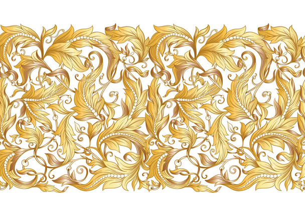 Seamless pattern, background In baroque, rococo, victorian, renaissance style. - Vetor, Imagem