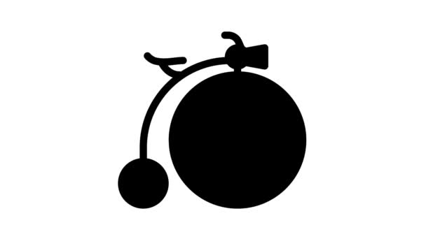 bike technique museum exhibit black icon animation - Footage, Video