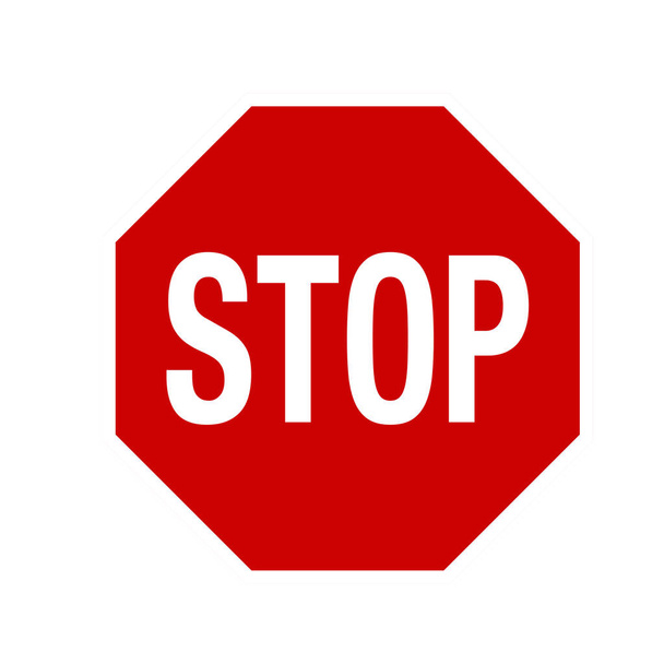 Stoppschild als Verkehrszeichen für den Straßenverkehr im Vektorsymbol - Vektor, Bild