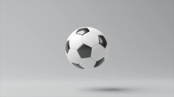 Ρεαλιστική μπάλα ποδοσφαίρου. Η ιδέα του ποδοσφαίρου. 3d looping animation - Πλάνα, βίντεο