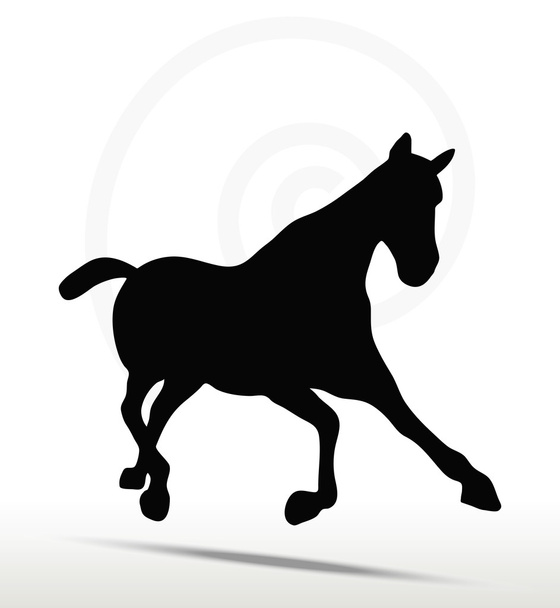 ló silhouette helyzetben gyors ügetés - Vektor, kép