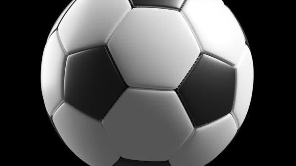 Gerçekçi futbol topu. Futbol konsepti. 3d döngü canlandırması - Video, Çekim