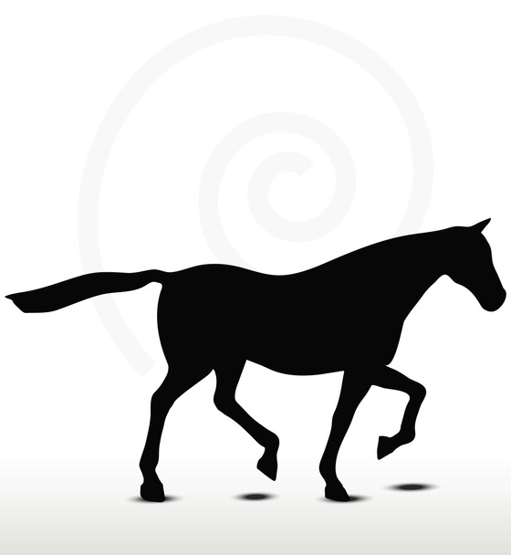 silueta koně v bruslícím pozici - Vektor, obrázek