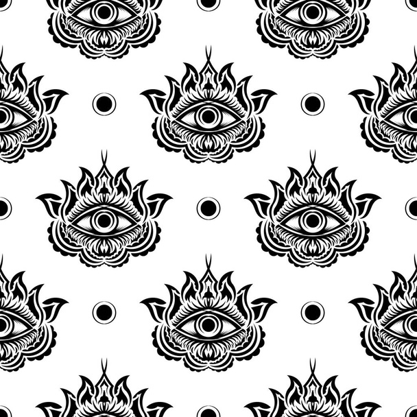 Glass Evil Eye Symbol Seamless Pattern on White Background. Turkish  Traditional Amulet. Nazar Protection Talisman Stock Vector by ©valeo6  182712790
