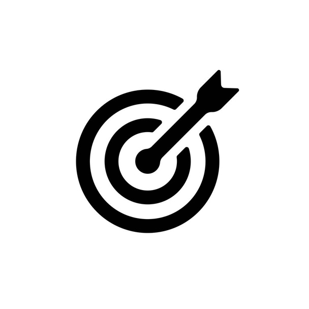 Target icon in black. Arrow. Mission. Winner. Business concept. Vector EPS 10. Isolated on white background. - Vector, Image